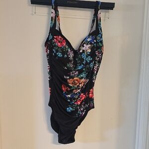 Floral Black Swimsuit